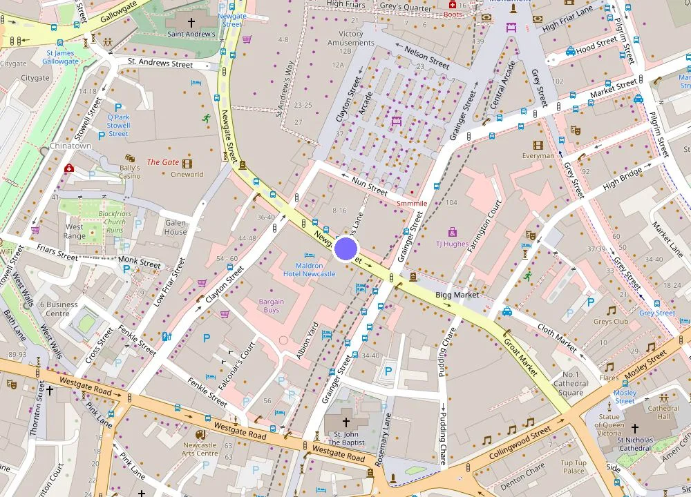 Map: Maldron Hotel Newcastle